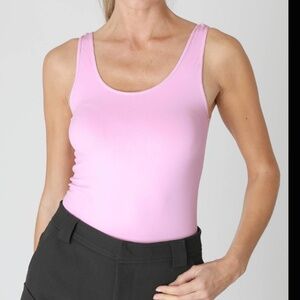 Sugar Pink Nikibiki plain jersey tank top